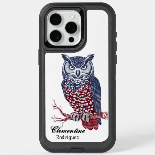 Intricate Owl Wood Carving iPhone 15 Pro Max Case