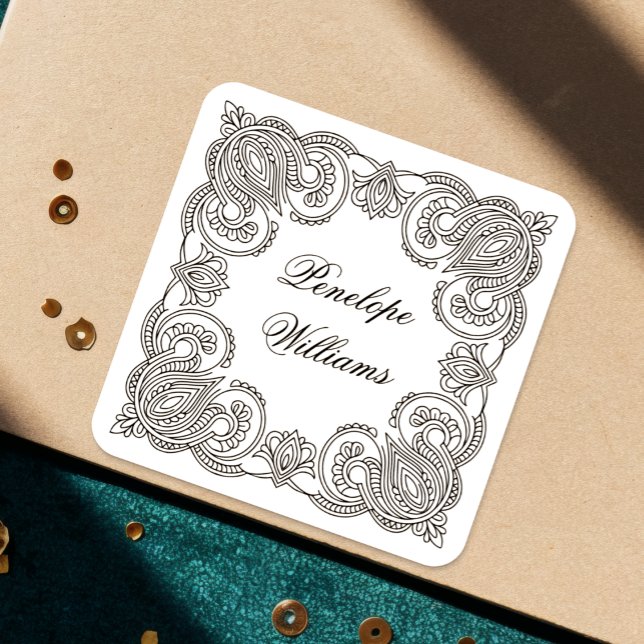 Intricate Paisley Personalized Name Labels Custom (Creator Uploaded)