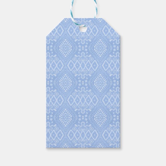INTRICATE PASTEL BLUE PATTERNS GIFT TAGS (Front)