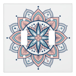 Intricate Pastel Floral Mandala  Light Switch Cover