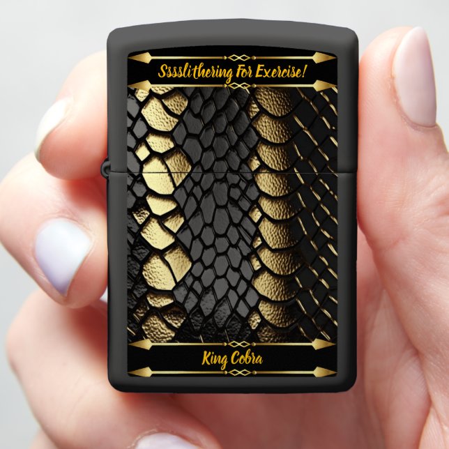 Intricate pattern of a snake's skin zippo lighter (In Hand)