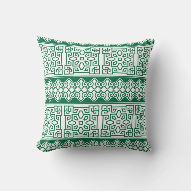 Intricate Pattern Pillow in Kelly Green (Front)