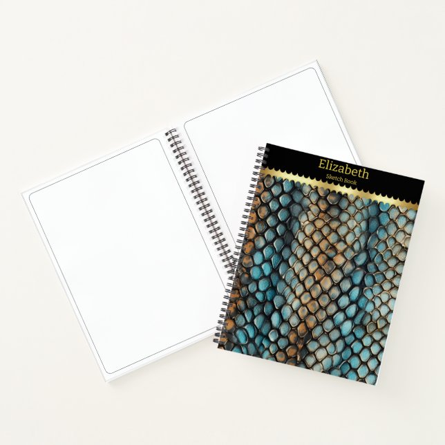 Intricate patterns of a venomous snake's skin notebook (Inside)