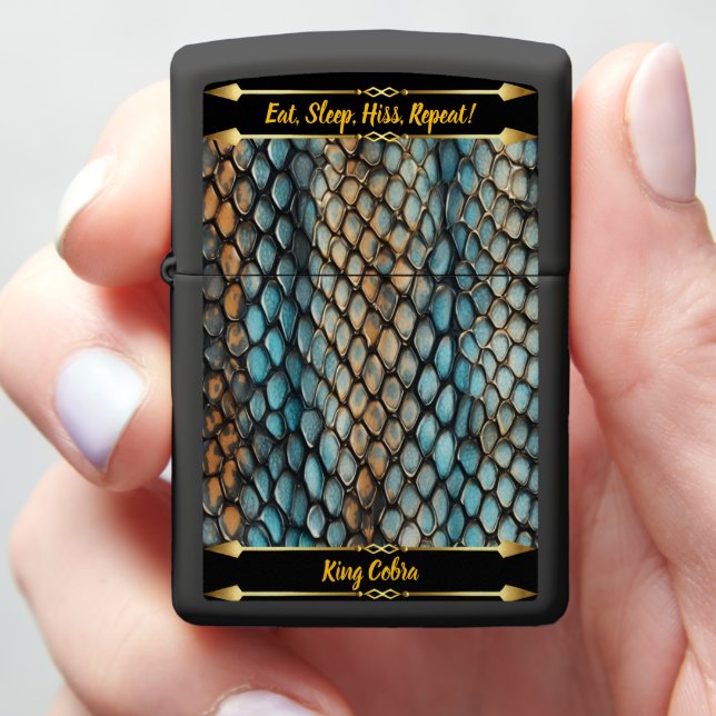 Intricate patterns of a venomous snake's skin zippo lighter (In Hand)