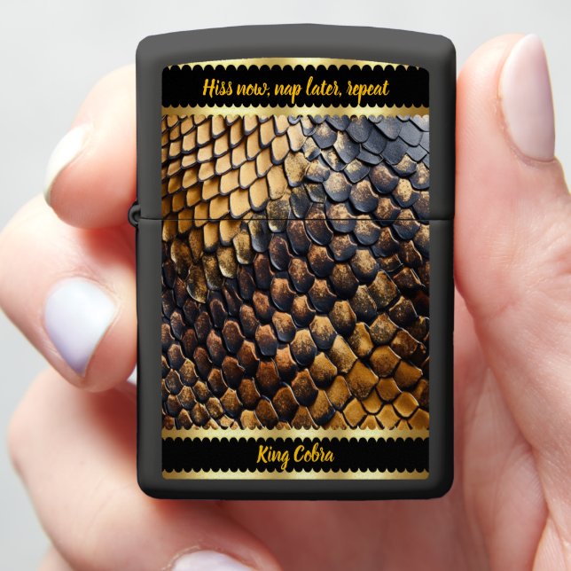 Intricate patterns of natural snakeskin textures zippo lighter (In Hand)
