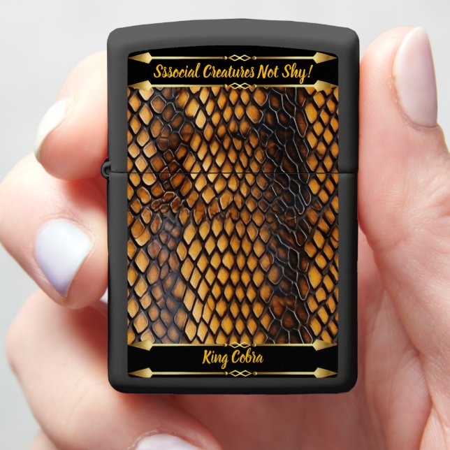Intricate patterns of snake skins in natural light zippo lighter (In Hand)