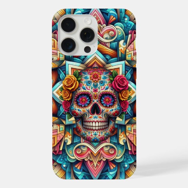 Intricate patterns Sugar Skull iPhone Case (Back)