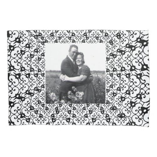 Intricate Perspective Pattern Framing a Photo Pillow Case