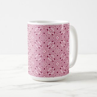 Intricate pink decorative geometric pattern coffee mug