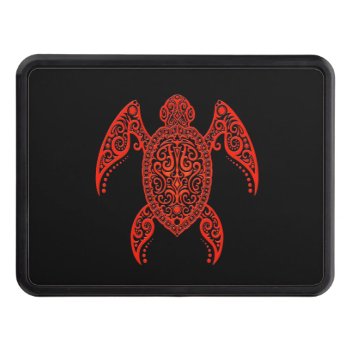 Intricate Red And Black Sea Turtle Hitch Cover by JeffBartels at Zazzle
