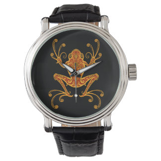 Intricate Red and Yellow Tree Frog Watch