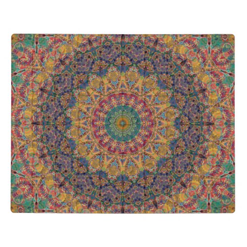 Intricate Red Blue and Green Mandala Acrylic Jigsaw Puzzle