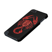 Intricate Red Scorpio Zodiac on Black iPod Touch (5th Generation) Cover (Bottom)