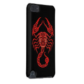 Intricate Red Scorpio Zodiac on Black iPod Touch (5th Generation) Cover (Back/Right)