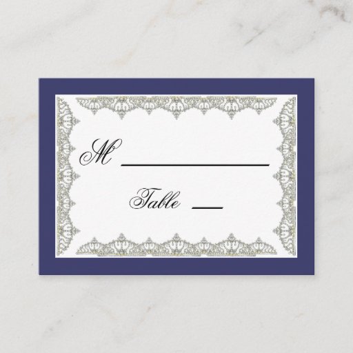 Customizable Intricate Royal Tiara Border Wedding Place Cards Business Card Templates