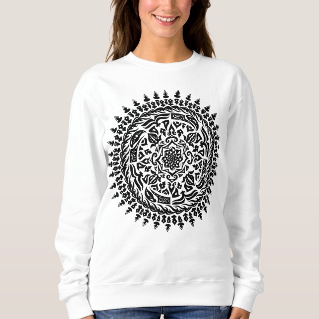 Intricate Sacred Geometry handmade Mandala – Sweatshirt (Front)