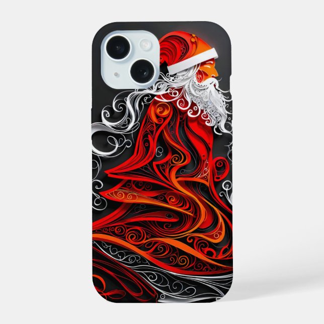 Intricate Santa Paper Cut Iphone Case (Back)