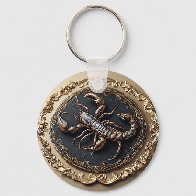 Intricate Scorpion Design with Ornate Accents Keychain (Front)