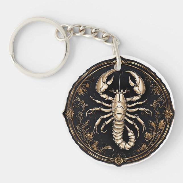 Intricate Scorpion Design with Ornate Accents Keychain (Front)