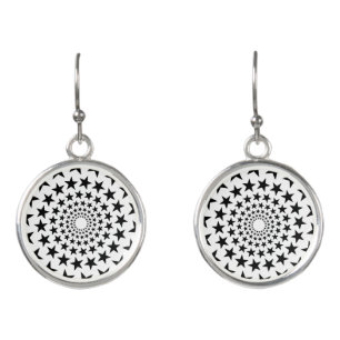 Intricate Silver Mandala Lace Earrings - Elegant 