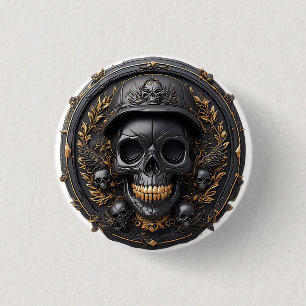 Intricate Skull Design Button