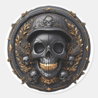 Intricate Skull Design Classic Round Sticker