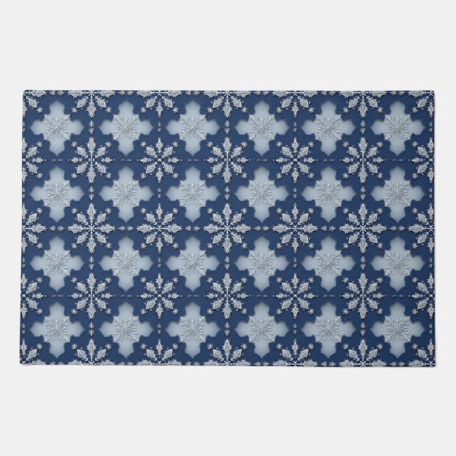 Intricate Snowflake Pattern Doormat (Front)