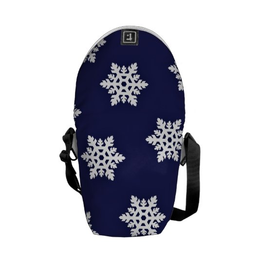 Intricate Snowflakes Against Royal Blue Messenger Bag