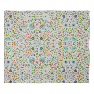 intricate Soft floral Botanical king Duvet Cover