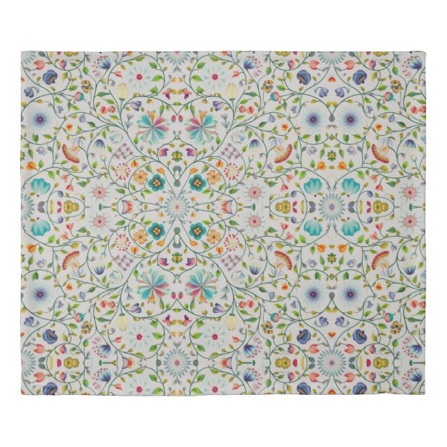 intricate Soft floral Botanical king Duvet Cover (Front)