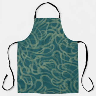 Intricate stippled texture, turquoise abstract pat apron