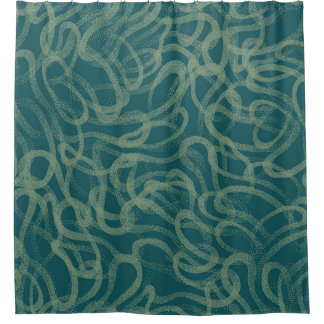 Intricate stippled texture, turquoise abstract pat shower curtain
