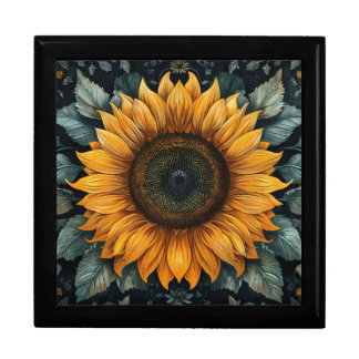 Intricate Sunflower Botanical Art Gift Box