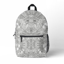 Intricate Symmetrical Doodle Mandala Black & White
