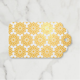 Intricate Symmetrical Islamic Art Foil Gift Tags