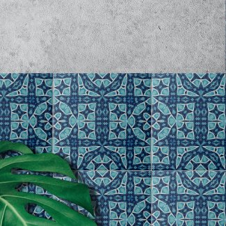 Intricate Symmetrical Soft Blue and Indigo 