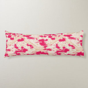 Intricate textile design featuring a rich pink pat body pillow
