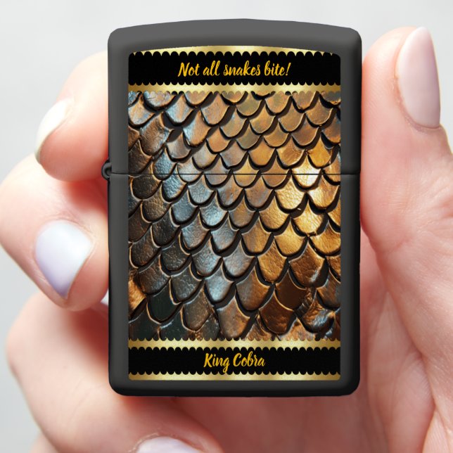 Intricate texture of a poisonous snake’s skin zippo lighter (In Hand)