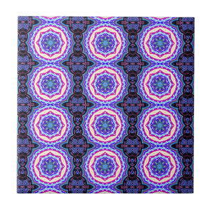 intricate tibetan mandala circles ceramic tile