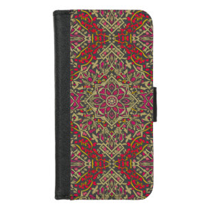 Intricate, Traditional Oriental Rug Motif Design iPhone 8/7 Wallet Case