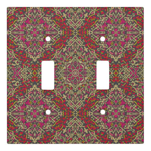 Intricate Traditional Oriental Rug Motif Design Light Switch Cover