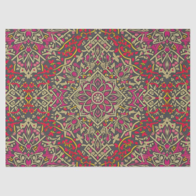 Intricate, Traditional Oriental Rug Motif Design Tissue Paper (Front)