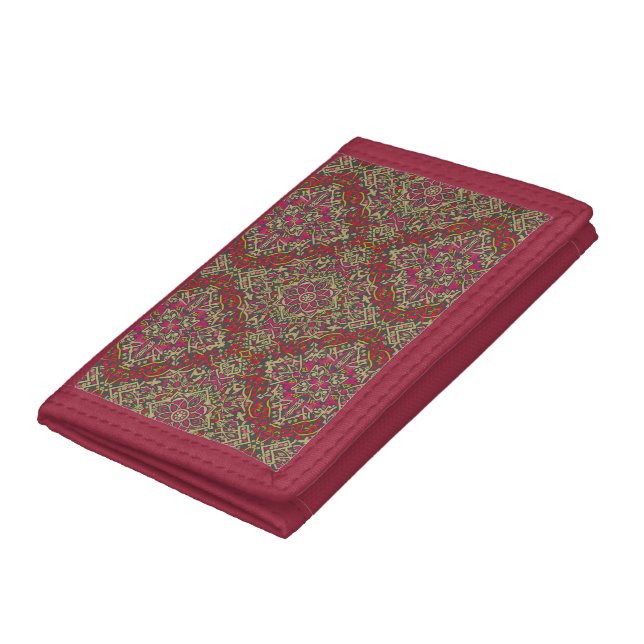 Intricate, Traditional Oriental Rug Motif Design Trifold Wallet (Bottom)
