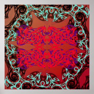 Intricate tribal gate, portal poster
