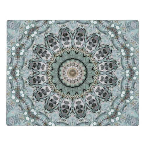 Intricate Turquoise and Gray Mandala Acrylic Jigsaw Puzzle