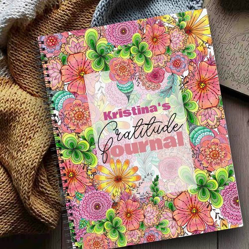 Intricate Vibrant Artistic Hand_drawn Florals Notebook