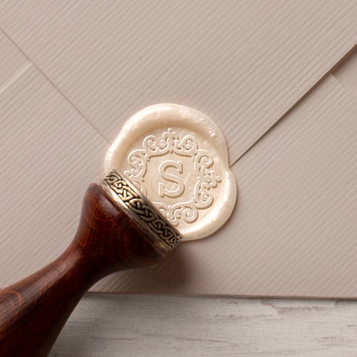Intricate Vintage Frame Custom Monogram Wax Seal Sticker