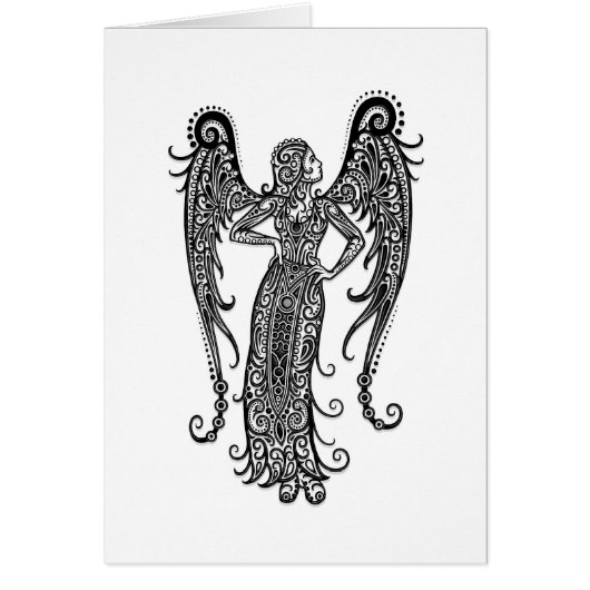 Intricate White Virgo Zodiac on Black (Front)