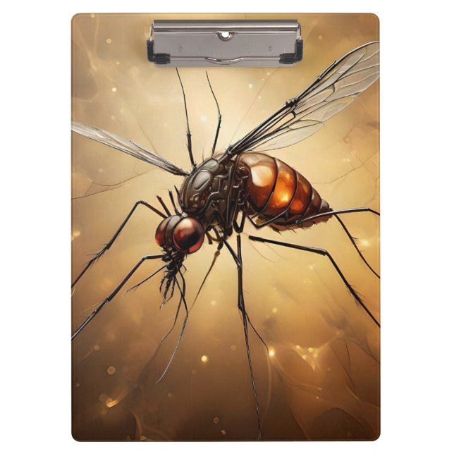 Intricate Wings: The Mosquito Fractal Art Clipboard (Front)