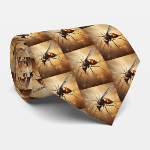 Intricate Wings: The Mosquito Fractal Art Neck Tie